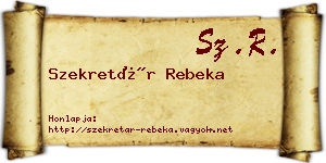 Szekretár Rebeka névjegykártya